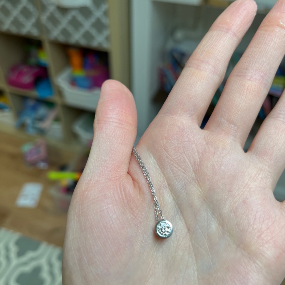SOLD.   .5 carat natural diamond necklace